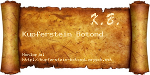 Kupferstein Botond névjegykártya